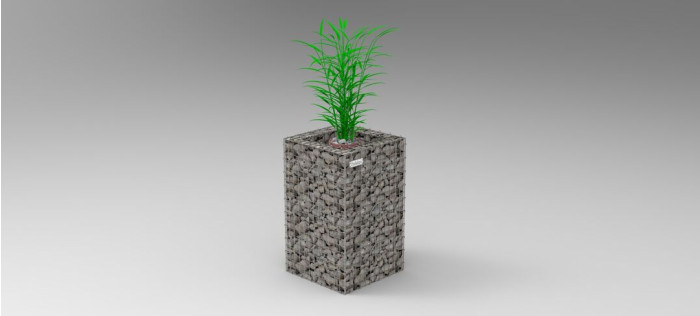 Gabion bloembak groot H100 x B60cm - 10 cm diep